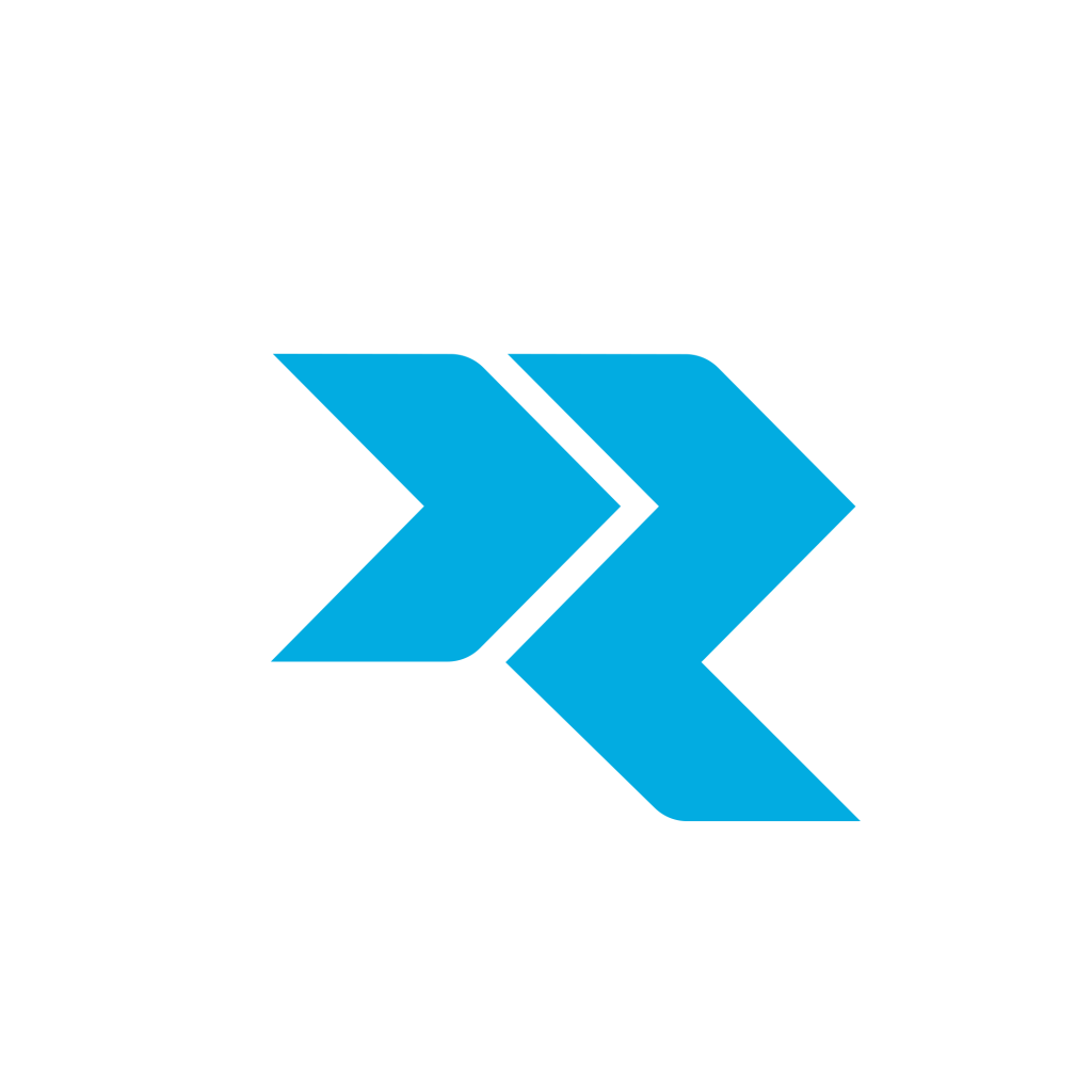 Rural Bank Logo Geometric Uppercase Display Letter R logo, Agriculture Bank Finance Custom shape Stencil Flat One Color, Blue.
